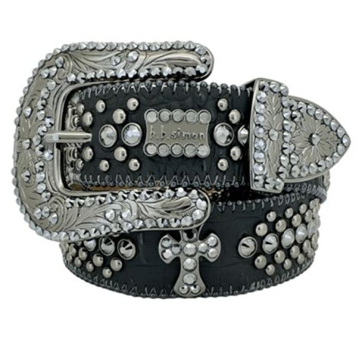 B.B. Simon NEW L (32) b.b. simon Belt Black Purple Swarovski Crystal